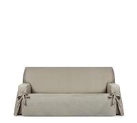 Eysa Genna Funda de sofá 3 plazas con Lazos, Antimanchas, para sofás de 170cm a 230 cm orientativamente (Unos 150 cm de sentada), Lino