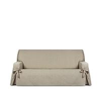 Eysa Genna Funda de sofá 4 plazas con Lazos, Antimanchas, para sofás de 230cm a 280 cm orientativamente (Unos 190 cm de sentada), Beige