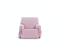 Eysa Levante Funda de sillón 1 Plaza con Lazos, para sillones de 80 cm-120 cm Respaldo orientativamente (Unos 55 cm - 60 cm de sentada del sillón), Rosa.