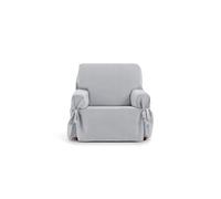 Eysa Levante Funda de sillón 1 Plaza con Lazos, para sillones de 80 cm-120 cm Respaldo orientativamente (Unos 55 cm - 60 cm de sentada del sillón), Gris.