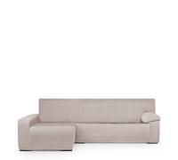 Eysa Luz Funda de sofá para Chaise Longue Mini con el Brazo Largo Lado Izquierdo Vista Frontal Color Lino