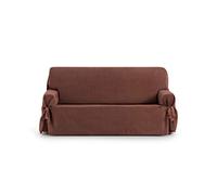Eysa Rabat Funda de sofá 3 plazas con Lazos, para sofás de 170cm a 230 cm orientativamente (Unos 150 cm de sentada), Caldera