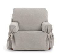 Eysa Valkiria Funda de sillón 1 Plaza con Lazos, para sillones de 80 cm-120 cm Respaldo orientativamente (Unos 55 cm - 60 cm de sentada del sillón), Crudo.