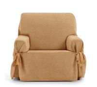 Eysa Valkiria Funda de sillón 1 Plaza con Lazos, para sillones de 80 cm-120 cm Respaldo orientativamente (Unos 55 cm - 60 cm de sentada del sillón), Mostaza.