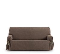 Eysa Valkiria Funda de sofá 2 plazas con Lazos, para sofás de 140cm a 180 cm orientativamente (Unos 120 cm de sentada), Marrón.