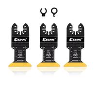 EZARC Cuchillas Multiherramienta Oscilante con Revestimiento de Titanio para cortar Metal, Madera y Material duro - 3 Piezas