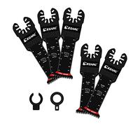 EZARC Hojas de sierra oscilante de dientes japonesas - 5PCS Hojas multiherramienta CRV de borde de arco de alcance extralargo Corte limpio para madera y plástico, liberación rápida universal