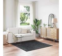 Ezbryzmatic Alfombra Shaggy gris oscuro antideslizante de polipropileno 160 x 160 cm, respaldo de látex, suelo cuadrado de pelo corto para salón, dormitorio, pasillo, lavable, fácil de limpiar