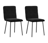 Ezbryzmatic Juego de 2 sillas de comedor de terciopelo negro, silla tapizada con estructura de metal y respaldo, silla de cocina para comedor, salón, mesa de comedor escandinava, soporta hasta 110 kg