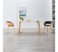Ezbryzmatic Silla de comedor negra de madera curvada y piel sintética, silla tapizada con respaldo, 53 x 52 x 70 cm, altura del asiento 48 cm, 1 unidad, escandinava para comedor, cocina, salón