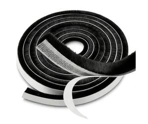 Ezitruz 9 M Burletes Para Ventanas Correderas Negro Junta de Cepillo Autoadhesiva 9 mm(W) x15 mm(D) Burlete Cepillo Anti Frío para Ventanas Puertas Armarios y Puertas Correderas