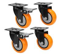 EZLUIYLDH 4-Pulgada de Alta Resistencia Giratorio Rueda con Placa Ruedas 4PCS Juego Dual rodamiento de Bolas 250lbs Capacidad Ruedas para Carro para Industrial Equipos & Muebles