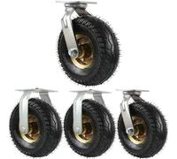 EZLUIYLDH de Alta Resistencia Industrial Rueda Juego 2 Giratorio & 2 Fijo Mudo Repuesto Neumático para Hand Mionca 15cm 20cm 25cm Duradero Transporte Ruedas para Movilidad fácil