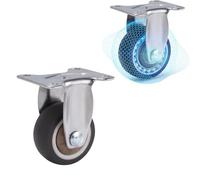 EZLUIYLDH Rueda para Carro Repuesto Juego - 1" a 3" Tallaje Rígido/Giratorio/De Bloqueo 5/16" Eje 350LB Capacidad para carritos de Compra Utility Carritos Grocery Almacén - Elige Tamaño & Tipo