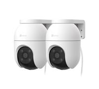 EZVIZ 2PCS Cámara Vigilancia WiFi Exterior 360°,1080P Cámara IP de Seguridad,Visión Nocturna en Color,IA Detección de Personas,Seguimiento Automático,Audio Bidireccional,Sirena, Alexa/Google,C8c 2MP