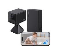 EZVIZ 4G Kit de Camara de Vigilancia Bateria 2000mAh y Power Bank de 5200mAh, 2K Camara Interior de Seguridad, Audio Bidireccional, AI Deteccion Humana, 512GB Tarjeta(No Incluido), CB2 Negro