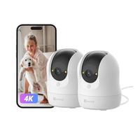 EZVIZ C6N G1 4K(2-Pack) Cámara Vigilancia WiFi Interior 360° | Deteccion de Personas/Mascotas/Ruido, Seguimiento con Zoom, Visión Nocturna en Color, Audio Bidireccional, Wi-Fi 2.4/5GHz