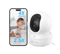 EZVIZ Camara de Vigilancia Interior con Seguimiento Automático, 4MP Cámara IP Domicilio WiFi 360° para Bebe con Visión Nocturna Color, Deteccion Humana,Llamada Bidireccional, Soporta 512GB, CP1 4MP
