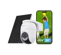 EZVIZ Cámara Vigilancia Exterior WiFi 4MP, AOV 360° con Batería 5200mAh, Detección de Forma Humana/Vehicular, Visión Nocturna Color, Defensa Activa, CB8 Lite + Panel Solar 5W, NO SD Tarjeta