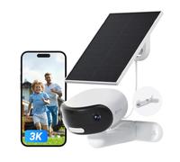 EZVIZ CB30+Panel Solar Doble Lente Cámara de Vigilancia WiFi con Batería,3K,AOV Grabación 24/7,Detección IA de Personas y Vehículos,Visión Nocturna a Color, Zoom 4X, Audio Bidireccional,IP65
