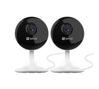 EZVIZ Kit de 2 Camaras de Vigilancia Interior 1080p IP Cámara de Seguridad con Visión Nocturna, 2.4GHz Wi-Fi Detección de Movimiento, Audio Bidireccional, Monitor de Bebé, C1C 2PK