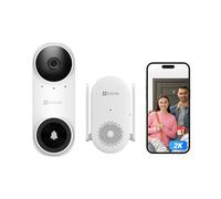 EZVIZ Kit de Timbre con Cámara Inalámbrico Batería Recargable, 2K Video Doorbell WiFi, Detección de Personas, Audio Bidireccional, IR Visión Nocturna, Instalación Fácil, H.265, CP3