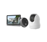 EZVIZ Lotes de CP4 Mirilla de Puerta y C6N G1 3K Camara de Vigilancia Interior