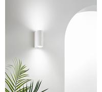 F.A.N. Europe Aplique para exterior ONE, blanca, altura 13 cm, metal IP54, 2 luces.