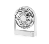 F-Air Ventilador de Sobremesa Recargable Blanco, 3 Velocidades, Batería 2000 mAh, Dimensiones 17.3x5.6x20.9 cm