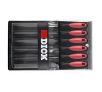 F. DICK 1187102-2K 2K-Grip - Juego de limas para llaves, 100 mm, gris/negro/rojo, juego de 6 piezas