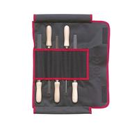 F. DICK 1304200-2K - Juego de limas y escofina (5 piezas, 200 mm, lima para trabajos generales, corte 2, madera, acero, hierro, metal no ferroso)
