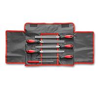F. DICK 13085000 - Juego de 6 limas multiusos multiusos para madera, acero, hierro, metal no ferroso, lima de sierra de molino, lima de escofina, semicircular + redonda) en bolsa enrollable