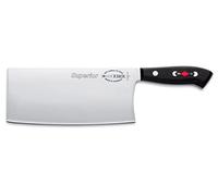 F. DICK Chopper Superior 84406182 - Cuchillo de cocina chino con hoja de 18 cm, acero X55CrMo14, inoxidable, 56 ° HRC, color negro