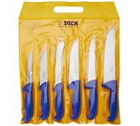 F. DICK Juego de cuchillos ErgoGrip 6 piezas acero inoxidable azul HRC 56° 36,4 cm
