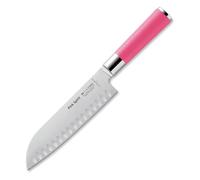 F. DICK Pink Spirit 8 1742 182K-79 - Cuchillo Santoku (longitud de la hoja: 18 cm, acero inoxidable con filo alveolado, hoja probada con láser, acero X55CrMo14, mango de plástico)