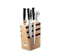 F. DICK Premier Plus 88090000 - Juego de cuchillos con soporte (5 piezas, madera de haya con imán, incluye cuchillo de cocina, Santoku, cuchillo de cocina Santoku, cuchillo de cocina)