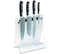 F. DICK Premier Plus Knife Block 4Knives (juego de 4 piezas, cuchillo de oficina Santoku cuchillo de cocina cuchillo de pan, juego de cuchillos, de acero de alta aleación, hoja probada por láser)