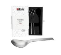 F. DICK Pure Metal 91587000 - Juego de cucharas (4 cucharas con una superficie satinada, calidad de acero, ideal para sopas, guisos)