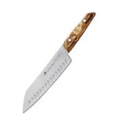F.DICK Santoku VIVUM (con hoja de 18 cm, con filo biselado y mango de madera de abedul, 58 HRC, hoja delgada, cuchillo de cocina) 83642182KH