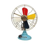 F Fityle Adorno Ventilador Vintage Metal | Base Pesada Estable, Clásico, Ventilador Hierro Estilo Retro, para Hogar