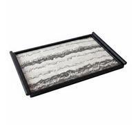 F Fityle Bandeja de Servicio Texturizada Bandeja Centro de Mesa Bandeja Decorativa de Metal con Diseño Sobrio y Superficie Texturizada Tipo Tinta Adecuada para, Grande, Bandeja Texturizada