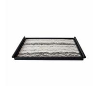 F Fityle Bandeja de Servicio Texturizada Bandeja Centro de Mesa Bandeja Decorativa de Metal con Diseño Sobrio y Superficie Texturizada Tipo Tinta Adecuada para, Pequeño, Bandeja Texturizada