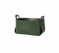 F Fityle Cesta de Almacenamiento para Coche Caja Organizadora Contenedor Bandeja Cubo de Cuero PU Impermeable con Asas Resistentes Plegable y Compacta para , Verde , S