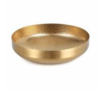 F Fityle de Acero Inoxidable Plato Profundo Fuente Cuenco Bandeja con Revestimiento Electrolítico y Diseño Moderno Anticorrosión Adecuado para Restaurantes Celebraciones Uso Diario, Dorado, 30CM