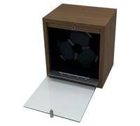 F Fityle Enrollador de Reloj Automático Caja Bobinadora Expositor Vitrina con Movimiento de Bobinado Luz de Exhibición Frente de Vidrio Imitación Madera Adecuado para Dormitorio Salón Estudio