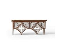 F Fityle Estante de Pared Repisa Ménsula con Tablero Plano Marrón y Aplique Tallado Estante Decorativo Compacto Montaje Directo en Pared Que Ahorra Espacio, 40 18 17cm
