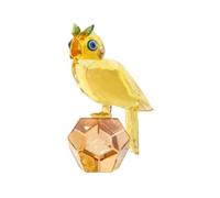 F Fityle Estatua Búho con Diseño Facetado Geométrico y Cuerpo Translúcido Que la Luz Adorno con Base Combinada Estable para Escritorio Estante y Mesa, Amarillo
