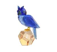 F Fityle Estatua Búho con Diseño Facetado Geométrico y Cuerpo Translúcido Que la Luz Adorno con Base Combinada Estable para Escritorio Estante y Mesa, Azul