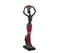 F Fityle Figura de Resina Mujer Africana Estatua Escultura Dama Tribal Adorno Acabado Detallado Texturas Intrincadas Adecuada para Sala Mesa Auxiliar Regalos, Oro, 6.5 4 22 Cm