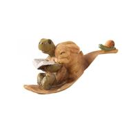 F Fityle Figurita Decorativa de Resina Tortuga y Liebre Lectores Estatua Miniatura Animal Escultura de Escena Tierna Lectura Acabado Detallado Adecuada para Hogar Escritorio Plantas Macetas 9cm
